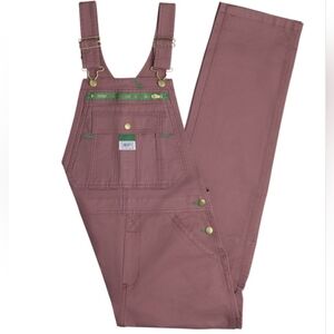 Liberty Mauve Cotton Overalls with Green Accents Medium